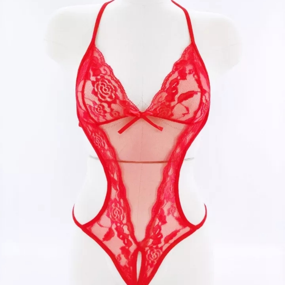 7/$25 red lace teddy BNIP XS